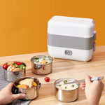 Il contenitore per il pranzo con riscaldamento elettrico e conservazione del calore può essere collegato al fornello di riso per chi lavora in ufficio, UK Plug Double-gut, EU Plug Double-gut, US Plug Double-gut, UK Plug Four Gallbladder                ...