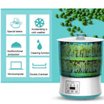 RONGWEI Macchina per germogli di soia Barile automatico per germogli di soia di grande capacità per uso domestico, spina CN, Double Layer, Double Layer+Plate+ 3m Cable, 3-layer Model+3m  Cable, 3-layer+Plate+3m Cable, Double Layer+Double Plate+3m  Cable