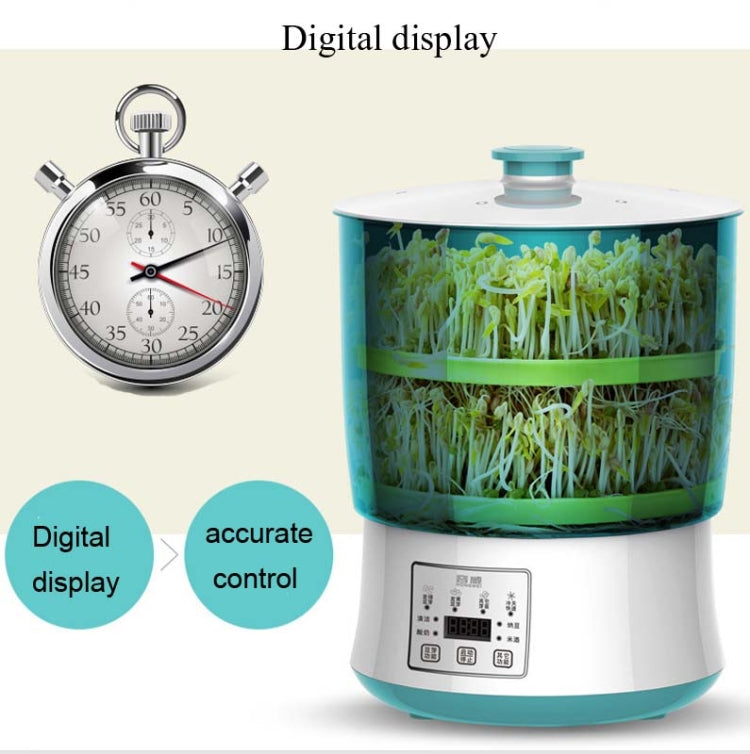 RONGWEI Macchina per germogli di soia Barile automatico per germogli di soia di grande capacità per uso domestico, spina CN, Double Layer, Double Layer+Plate+ 3m Cable, 3-layer Model+3m  Cable, 3-layer+Plate+3m Cable, Double Layer+Double Plate+3m  Cable