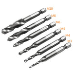6 pezzi/set Smussatura per maschiatura composita integrata multifunzione HSS, 6 PCS / Set Hole Tapping Chamfering