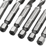 6 pezzi/set Smussatura per maschiatura composita integrata multifunzione HSS, 6 PCS / Set Hole Tapping Chamfering