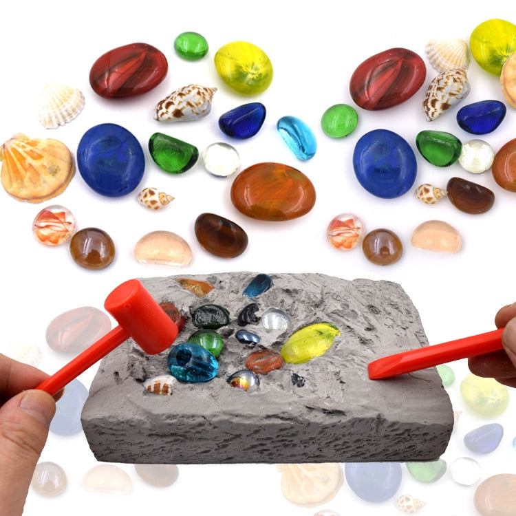 3 pezzi di pietre preziose colorate, tesoro archeologico, scavo, giocattolo creativo puzzle fai da te, 3 PCS DIY Puzzle Toy