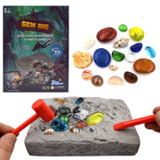 3 pezzi di pietre preziose colorate, tesoro archeologico, scavo, giocattolo creativo puzzle fai da te, 3 PCS DIY Puzzle Toy