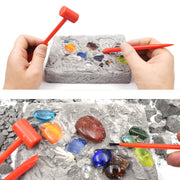 3 pezzi di pietre preziose colorate, tesoro archeologico, scavo, giocattolo creativo puzzle fai da te, 3 PCS DIY Puzzle Toy