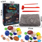 3 pezzi di pietre preziose colorate, tesoro archeologico, scavo, giocattolo creativo puzzle fai da te, 3 PCS DIY Puzzle Toy