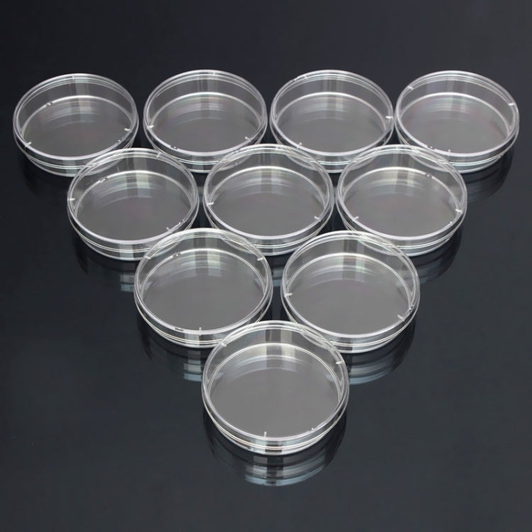 Piastre di Petri sterili in polistirolo da 10 pezzi Piastre per batteri Forniture per laboratorio medico biologico scientifico, 55mm, 60mm, 70mm, 90mm, 100mm, 150mm
