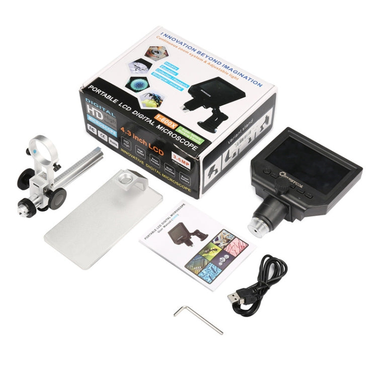 Microscopio elettronico HD 600x con schermo OLED 4,3 pollici