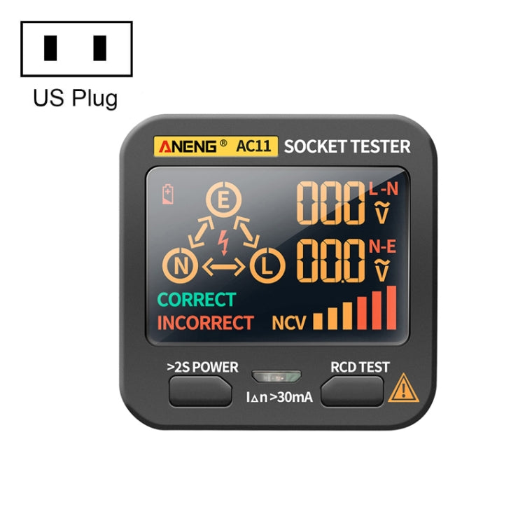ANENG AC11 Tester per presa display digitale multifunzionale Tester per filo di terra elettrico