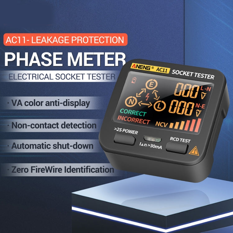 ANENG AC11 Tester per presa display digitale multifunzionale Tester per filo di terra elettrico