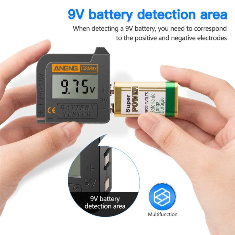 Tester per batteria portatile ANENG 168MAX da 2 pezzi Tester di potenza della batteria ad alta precisione Tester di capacità della batteria