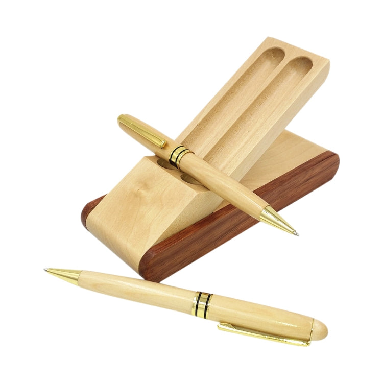 Set penne in acero con scatola in legno 2 pezzi