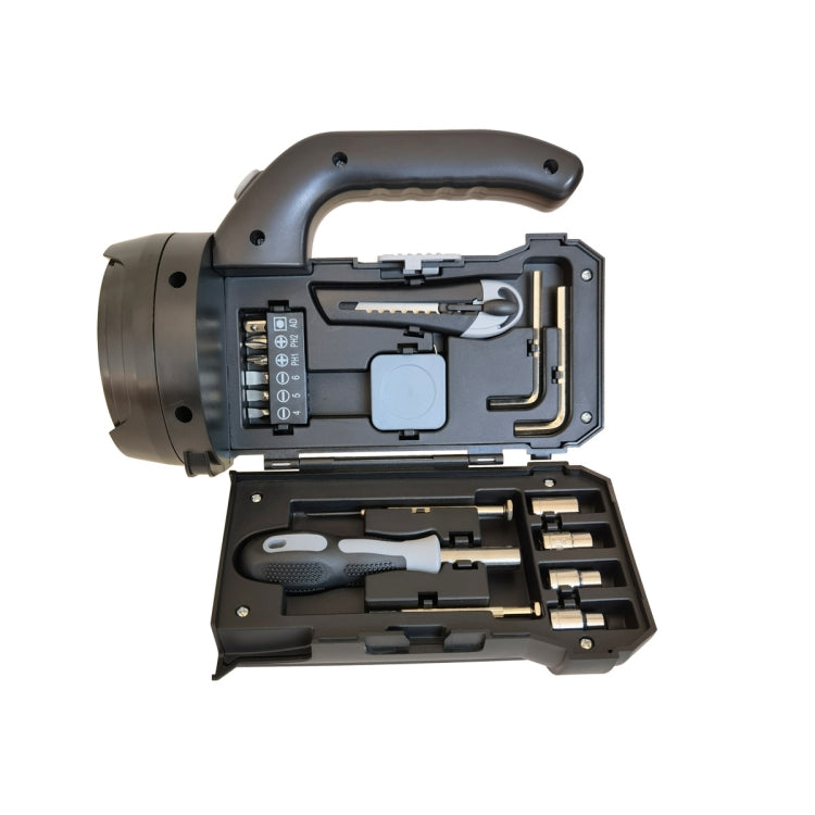 Set di strumenti per torcia elettrica per illuminazione da lavoro a casa 17 in 1 Set di strumenti hardware per lampada portatile, 17 In 1