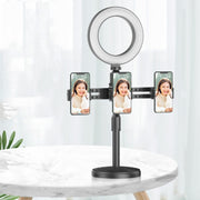 Supporto da tavolo retrattile universale con luce per smartphone