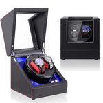 Scatola di avvolgimento del motore rotante dell'orologio meccanico automatico dell'agitatore dell'orologio, spina USA / UE / Regno Unito, Pure Carbon Fiber Pattern, Black & White, All Black, Ebony White, Ebony, Ebony Camel Flannel, Black Camel Flannel ...