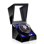 Scatola di avvolgimento del motore rotante dell'orologio meccanico automatico dell'agitatore dell'orologio, spina USA / UE / Regno Unito, Pure Carbon Fiber Pattern, Black & White, All Black, Ebony White, Ebony, Ebony Camel Flannel, Black Camel Flannel ...