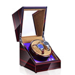 Scatola di avvolgimento del motore rotante dell'orologio meccanico automatico dell'agitatore dell'orologio, spina USA / UE / Regno Unito, Pure Carbon Fiber Pattern, Black & White, All Black, Ebony White, Ebony, Ebony Camel Flannel, Black Camel Flannel ...