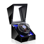 Scatola di avvolgimento del motore rotante dell'orologio meccanico automatico dell'agitatore dell'orologio, spina USA / UE / Regno Unito, Pure Carbon Fiber Pattern, Black & White, All Black, Ebony White, Ebony, Ebony Camel Flannel, Black Camel Flannel ...