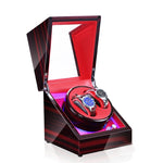 Scatola di avvolgimento del motore rotante dell'orologio meccanico automatico dell'agitatore dell'orologio, spina USA / UE / Regno Unito, Pure Carbon Fiber Pattern, Black & White, All Black, Ebony White, Ebony, Ebony Camel Flannel, Black Camel Flannel ...