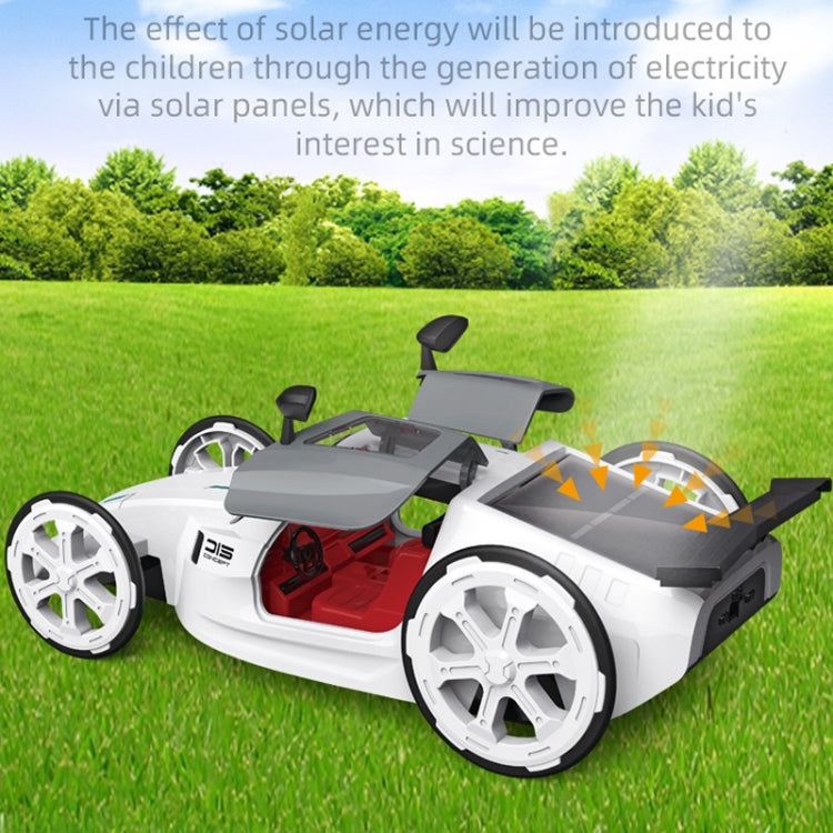 Modello di auto sportiva solare fai-da-te per bambini Educazione scientifica assemblato a 4 ruote con trazione elettrica, DIY Solar Sports Car Toy