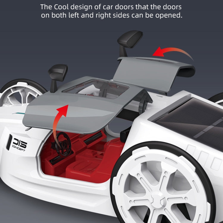 Modello di auto sportiva solare fai-da-te per bambini Educazione scientifica assemblato a 4 ruote con trazione elettrica, DIY Solar Sports Car Toy
