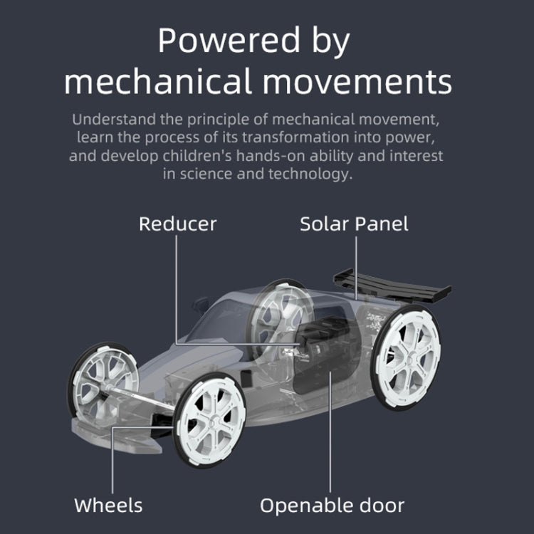 Modello di auto sportiva solare fai-da-te per bambini Educazione scientifica assemblato a 4 ruote con trazione elettrica, DIY Solar Sports Car Toy