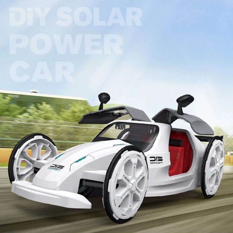 Modello di auto sportiva solare fai-da-te per bambini Educazione scientifica assemblato a 4 ruote con trazione elettrica, DIY Solar Sports Car Toy