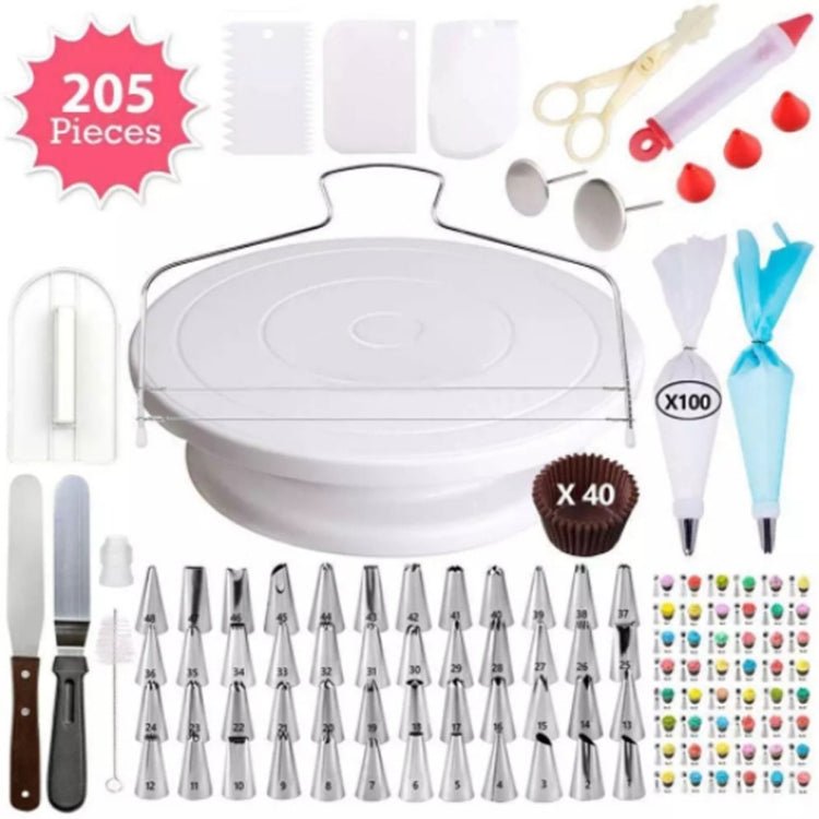 Set di piatti girevoli per decorare torte 205 in 1. Utensili da forno per decorare torte, 205 PCS/Set