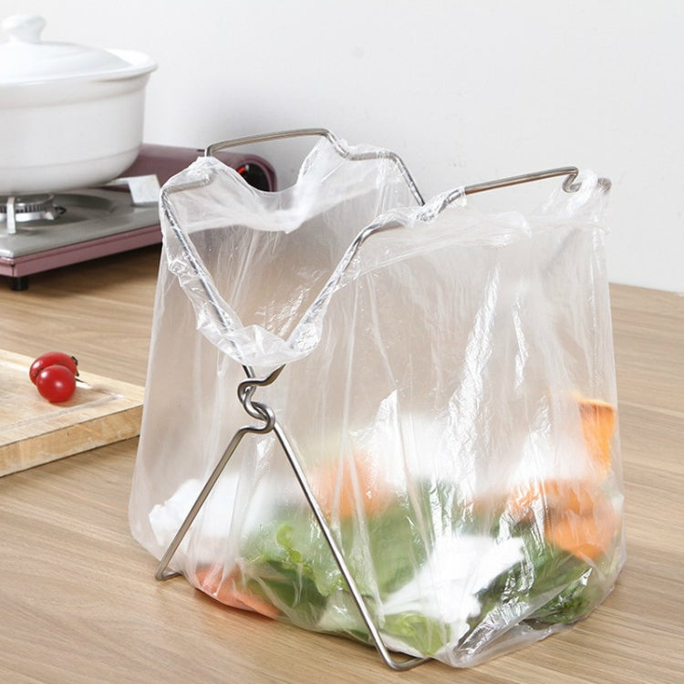 Portaoggetti pieghevole in acciaio inox per pattumiera
