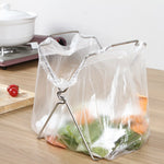 Portaoggetti per pattumiera per asciugamani pieghevole in plastica per portaoggetti pieghevole da cucina in acciaio inossidabile da 2 pezzi, Trash Can Holder