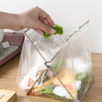 Portaoggetti per pattumiera per asciugamani pieghevole in plastica per portaoggetti pieghevole da cucina in acciaio inossidabile da 2 pezzi, Trash Can Holder