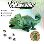 8888 Giocattolo complicato per bambini, telecomando elettrico a infrarossi, camaleonte strisciante, luce respiratoria colorata, Chameleon