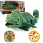 8888 Giocattolo complicato per bambini, telecomando elettrico a infrarossi, camaleonte strisciante, luce respiratoria colorata, Chameleon