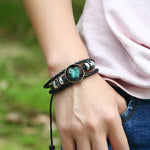 Bracciale rigido con perline in pelle, coppia di costellazioni, in tessuto retrò, Aries, Virgo, Taurus, Cancer, Capricornus, Sagittarius, Leo, Pisces, Gemini, Aquarius, Libra, Scorpio