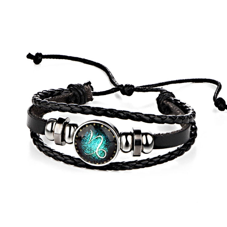 Bracciale rigido con perline in pelle, coppia di costellazioni, in tessuto retrò, Aries, Virgo, Taurus, Cancer, Capricornus, Sagittarius, Leo, Pisces, Gemini, Aquarius, Libra, Scorpio