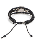 Bracciale rigido con perline in pelle, coppia di costellazioni, in tessuto retrò, Aries, Virgo, Taurus, Cancer, Capricornus, Sagittarius, Leo, Pisces, Gemini, Aquarius, Libra, Scorpio