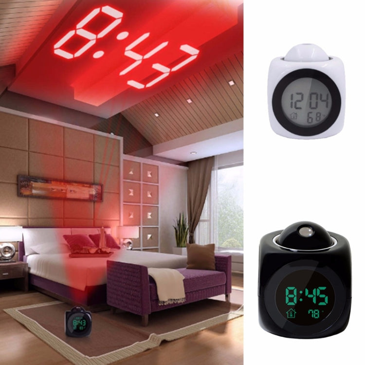 Sveglia con proiezione LED multifunzione Orologio parlante vocale, White without USB cable, Black without USB cable, Black + USB cable, White + USB cable