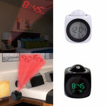 Sveglia con proiezione LED multifunzione Orologio parlante vocale, White without USB cable, Black without USB cable, Black + USB cable, White + USB cable