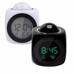 Sveglia con proiezione LED multifunzione Orologio parlante vocale, White without USB cable, Black without USB cable, Black + USB cable, White + USB cable