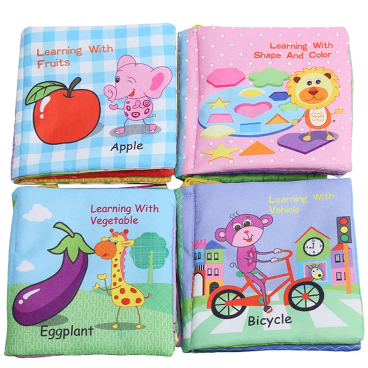 Sonagli per bambini Giocattolo Morbido Libro di stoffa per animali Passeggino per neonati Giocattolo appeso Educazione all'apprendimento precoce Giocattoli per bambini, Fruit, Vegetable, Shape, Vehicle