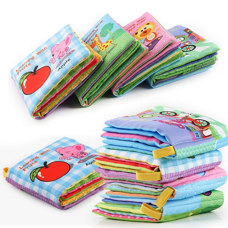 Sonagli per bambini Giocattolo Morbido Libro di stoffa per animali Passeggino per neonati Giocattolo appeso Educazione all'apprendimento precoce Giocattoli per bambini, Fruit, Vegetable, Shape, Vehicle