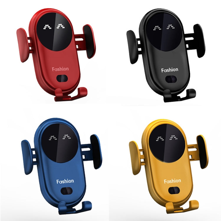 Caricabatterie wireless per auto con sensore a infrarossi intelligente, supporto per auto, caricabatterie wireless per telefono cellulare, Black, Red, Yellow, Blue, Black  (With Suction Cup Bracket), Red  (With Suction Cup Bracket)                     ...