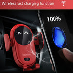Caricabatterie wireless per auto con sensore a infrarossi intelligente, supporto per auto, caricabatterie wireless per telefono cellulare, Black, Red, Yellow, Blue, Black  (With Suction Cup Bracket), Red  (With Suction Cup Bracket)                     ...
