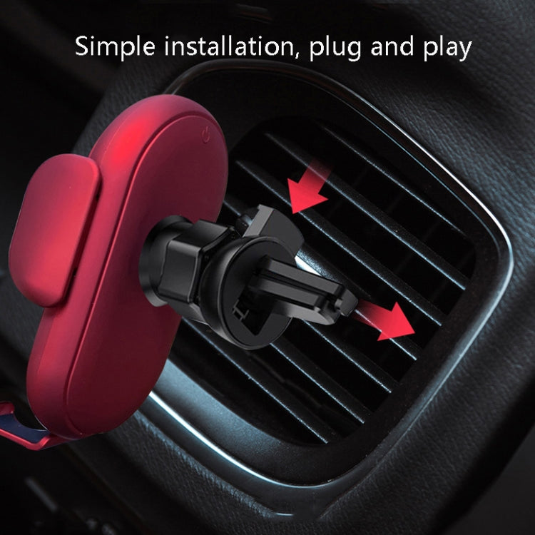 Caricabatterie wireless per auto con sensore a infrarossi intelligente, supporto per auto, caricabatterie wireless per telefono cellulare, Black, Red, Yellow, Blue, Black  (With Suction Cup Bracket), Red  (With Suction Cup Bracket)                     ...