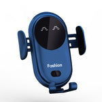 Caricabatterie wireless per auto con sensore a infrarossi intelligente, supporto per auto, caricabatterie wireless per telefono cellulare, Black, Red, Yellow, Blue, Black  (With Suction Cup Bracket), Red  (With Suction Cup Bracket)                     ...