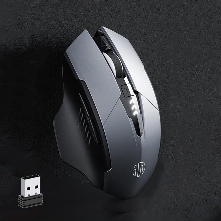 Inphic PM6 6 tasti 1000/1200/1600 DPI Programmazione macro domestica Gaming Mouse meccanico wireless, Black Wireless Charging Silent Version, Gray Wireless Charging Silent Version, Red Wireless Charging Silent Version�����������������������������������...