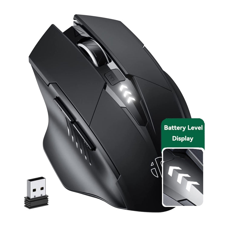 Inphic PM6 6 tasti 1000/1200/1600 DPI Programmazione macro domestica Gaming Mouse meccanico wireless, Black Wireless Charging Silent Version, Gray Wireless Charging Silent Version, Red Wireless Charging Silent Version                                   ...