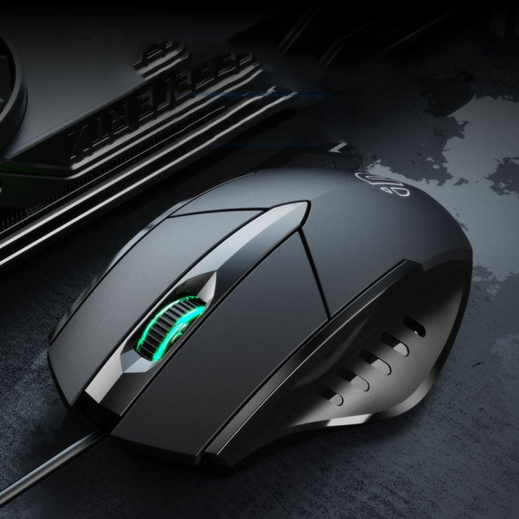 Mouse cablato illuminato Inphic PW1 Game Mute Macro Definition, lunghezza cavo: 1,5 m, Mute Black Business Version, Mute Black Game Version, Mute Red Game Version, Mute Titanium Gray Game Version