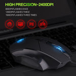 Mouse cablato illuminato Inphic PW1 Game Mute Macro Definition, lunghezza cavo: 1,5 m, Mute Black Business Version, Mute Black Game Version, Mute Red Game Version, Mute Titanium Gray Game Version