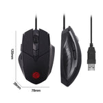 Mouse cablato illuminato Inphic PW1 Game Mute Macro Definition, lunghezza cavo: 1,5 m, Mute Black Business Version, Mute Black Game Version, Mute Red Game Version, Mute Titanium Gray Game Version