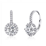 Orecchini pendenti rotondi in argento sterling 925 con zirconi, SCE508